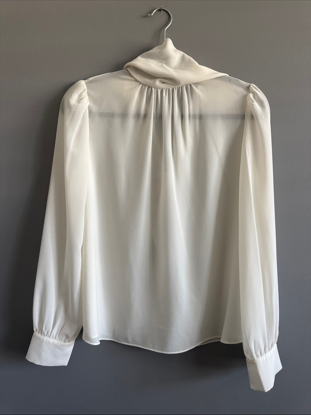 Wilfred Ivory sheer Long-Sleeve high Neck Blouse